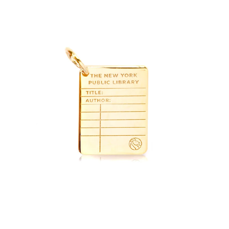 Solid 14K Gold NYPL Library Card Charm