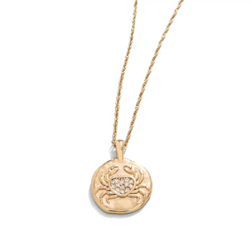 Spartina Snow Crab Medallion Necklace 18" Crab