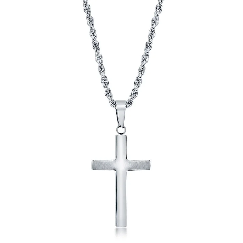 Stainless Steel Polished Cross Necklace