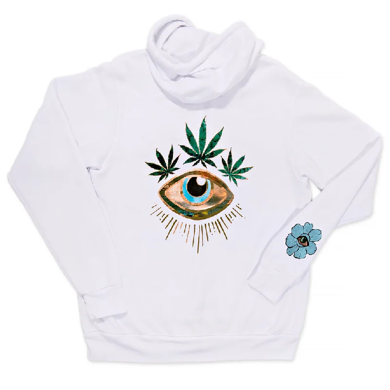 SWEET LEAF CROWN WHITE ZIP HOODIE