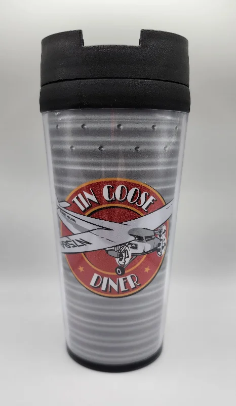 Tin Goose Diner Tri-Motor Logo Rivet Travel Mug