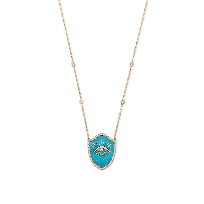 TURQUOISE EYE SHIELD NECKLACE